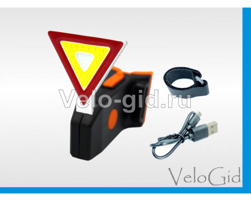 Задняя габаритка LED USB Треугольная Red-Yellow